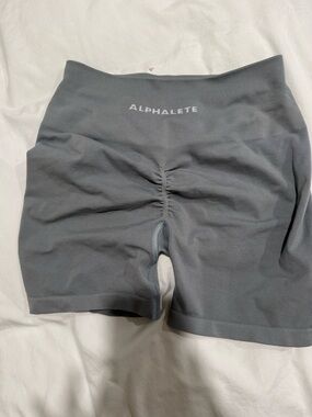 Alphalete Slate Gray Ruched Sports Crop